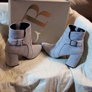Charlotte Russe Light Gray Ankle Booties